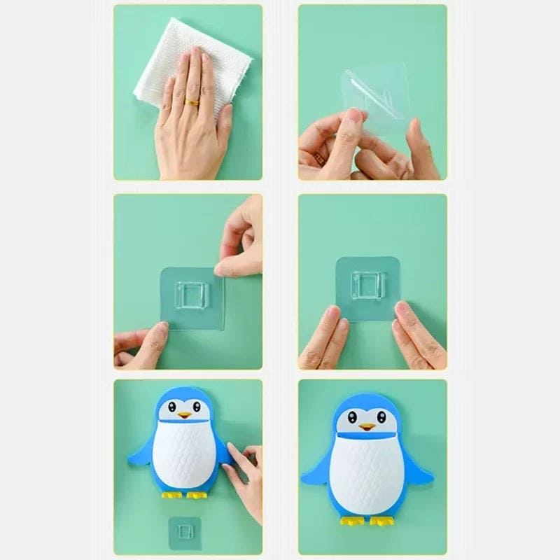 Cartoon Penguin Storage Holder, Cartoon Penguin Corn Storage Holder Wall Mount Toothbrush Organizer, Home Bedroom Kitchen Bathroom Multifunctional Holders Cartoon Penguin Storage Holder, Cartoon Penguin Corn Storage Holder Wall Mount Toothbrush Organizer, Home Bedroom Kitchen Bathroom Multifunctional Holders